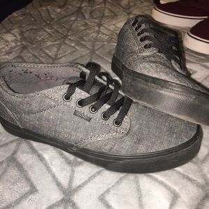 Gray and black VANS
